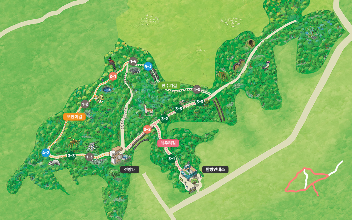 제주곶자왈도립공원 4코스지도