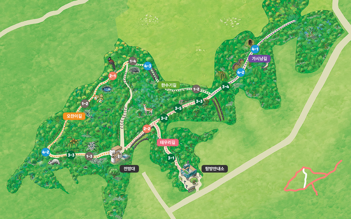 제주곶자왈도립공원 5코스지도